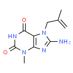ChemSpider 2D Image | 8-Amino-3-methyl-7-(2-methyl-2-propen-1-yl)-3,7-dihydro-1H-purine-2,6-dione | C10H13N5O2