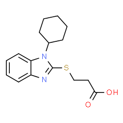 ChemSpider 2D Image | 3-[(1-cyclohexyl-1,3-benzodiazol-2-yl)sulfanyl]propanoic acid | C16H20N2O2S