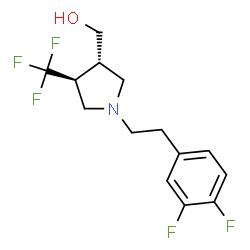 ChemSpider 2D Image | [(3S,4S)-1-[2-(3,4-Difluorophenyl)ethyl]-4-(trifluoromethyl)-3-pyrrolidinyl]methanol | C14H16F5NO