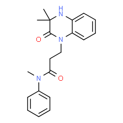 ChemSpider 2D Image | 3-(3,3-Dimethyl-2-oxo-3,4-dihydro-1(2H)-quinoxalinyl)-N-methyl-N-phenylpropanamide | C20H23N3O2