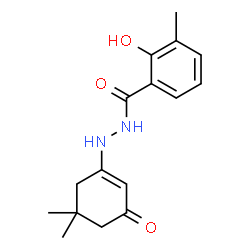 ChemSpider 2D Image | N'-(5,5-Dimethyl-3-oxo-1-cyclohexen-1-yl)-2-hydroxy-3-methylbenzohydrazide | C16H20N2O3