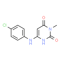 ChemSpider 2D Image | 6-[(4-Chlorophenyl)amino]-3-methyl-2,4(1H,3H)-pyrimidinedione | C11H10ClN3O2