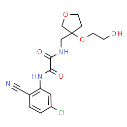 ChemSpider 2D Image | N-(5-Chloro-2-cyanophenyl)-N'-{[3-(2-hydroxyethoxy)tetrahydro-3-furanyl]methyl}ethanediamide | C16H18ClN3O5