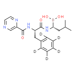 ChemSpider 2D Image | N-[(1R)-1-(Dihydroxyboryl)-3-methylbutyl]-Nalpha-(2-pyrazinylcarbonyl)-L-(2,3,4,5,6-~2~H_5_)phenylalaninamide | C19H20D5BN4O4