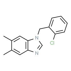 ChemSpider 2D Image | 1-(2-Chlorobenzyl)-5,6-dimethyl-1H-benzimidazole | C16H15ClN2