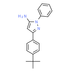 ChemSpider 2D Image | 5-(4-tert-Butyl-phenyl)-2-phenyl-2H-pyrazol-3-ylamine | C19H21N3