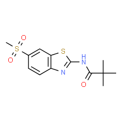 ChemSpider 2D Image | 2,2-Dimethyl-N-[6-(methylsulfonyl)-1,3-benzothiazol-2-yl]propanamide | C13H16N2O3S2