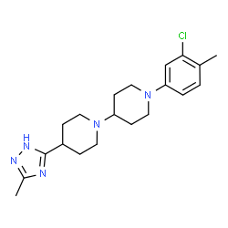 ChemSpider 2D Image | 1'-(3-Chloro-4-methylphenyl)-4-(3-methyl-1H-1,2,4-triazol-5-yl)-1,4'-bipiperidine | C20H28ClN5