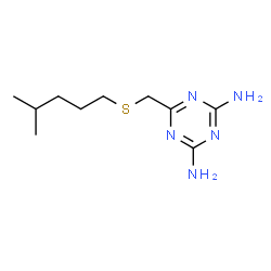ChemSpider 2D Image | 6-{[(4-Methylpentyl)sulfanyl]methyl}-1,3,5-triazine-2,4-diamine | C10H19N5S