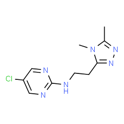 ChemSpider 2D Image | 5-Chloro-N-[2-(4,5-dimethyl-4H-1,2,4-triazol-3-yl)ethyl]-2-pyrimidinamine | C10H13ClN6