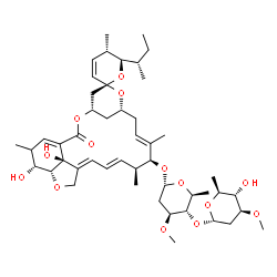 ChemSpider 2D Image | (2S,4'S,5S,6R,8'R,10'E,12'S,13'S,14'E,16'E,20'R,21'R,24'R)-6-[(2S)-2-Butanyl]-21',24'-dihydroxy-5,11',13',22'-tetramethyl-2'-oxo-5,6-dihydrospiro[pyran-2,6'-[3,7,19]trioxatetracyclo[15.6.1.1~4,8~.0~20
,24~]pentacosa[1(23),10,14,16]tetraen]-12'-yl 2,6-dideoxy-4-O-(2,6-dideoxy-3-O-methyl-alpha-L-arabino-hexopyranosyl)-3-O-methyl-alpha-L-arabino-hexopyranoside | C48H72O14