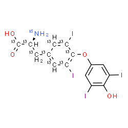 ChemSpider 2D Image | L-Thyroxine-13C9,15N | C613C9H11I415NO4
