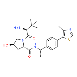 ChemSpider 2D Image | 3-Methyl-L-valyl-(4R)-4-hydroxy-N-{(1S)-1-[4-(4-methyl-1,3-thiazol-5-yl)phenyl]ethyl}-L-prolinamide | C23H32N4O3S