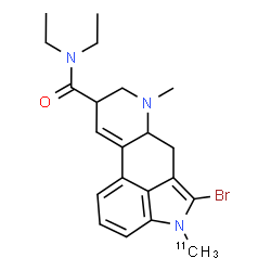 ChemSpider 2D Image | 1-Methyl-2-Bromo-Lysergic Acid Diethylamide, (1-Methyl-C11)- | C2011CH26BrN3O