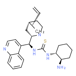 ChemSpider 2D Image | 1-[(1R,2R)-2-Aminocyclohexyl]-3-[(8alpha,9S)-cinchonan-9-yl]thiourea | C26H35N5S