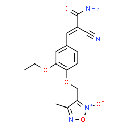 ChemSpider 2D Image | (2E)-2-Cyano-3-{3-ethoxy-4-[(4-methyl-2-oxido-1,2,5-oxadiazol-3-yl)methoxy]phenyl}acrylamide | C16H16N4O5