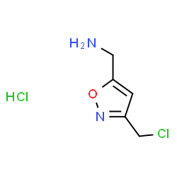 ChemSpider 2D Image | 1-[3-(Chloromethyl)-1,2-oxazol-5-yl]methanamine hydrochloride (1:1) | C5H8Cl2N2O