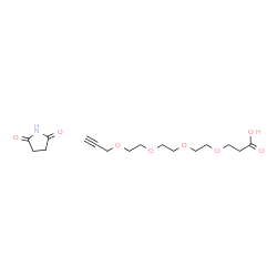 ChemSpider 2D Image | 4,7,10,13-Tetraoxahexadec-15-yn-1-oic acid - 2,5-pyrrolidinedione (1:1) | C16H25NO8