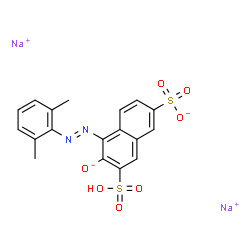 ChemSpider 2D Image | Disodium 5-[(E)-(2,6-dimethylphenyl)diazenyl]-6-oxido-7-sulfo-2-naphthalenesulfonate | C18H14N2Na2O7S2