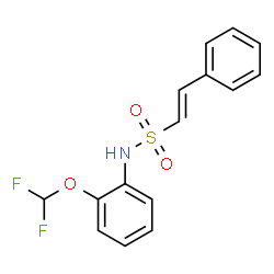 ChemSpider 2D Image | (E)-N-[2-(Difluoromethoxy)phenyl]-2-phenylethenesulfonamide | C15H13F2NO3S