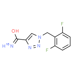 ChemSpider 2D Image | 1-(2,6-Difluorobenzyl)-1H-1,2,3-triazole-4-(~15~N)carboximidic acid | C10H8F2N315NO