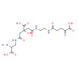 ChemSpider 2D Image | 5-{[2-({5-[(2-Amino-2-carboxyethyl)amino]-3-carboxy-3-hydroxy-5-oxopentanoyl}amino)ethyl]amino}-2,5-dioxopentanoic acid | C16H24N4O11