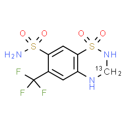 ChemSpider 2D Image | 6-(Trifluoromethyl)(3-~13~C)-3,4-dihydro-2H-1,2,4-benzothiadiazine-7-sulfonamide 1,1-dioxide | C713CH8F3N3O4S2