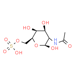 ChemSpider 2D Image | (2xi)-2-Acetamido-2-deoxy-6-O-sulfo-beta-L-lyxo-hexopyranose | C8H15NO9S