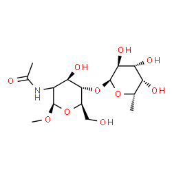 ChemSpider 2D Image | Methyl (2xi)-2-acetamido-2-deoxy-4-O-(6-deoxy-alpha-L-galactopyranosyl)-beta-D-arabino-hexopyranoside | C15H27NO10