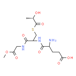 ChemSpider 2D Image | Methyl alpha-glutamyl-S-[(2S)-2-hydroxypropanoyl]cysteinylglycinate | C14H23N3O8S