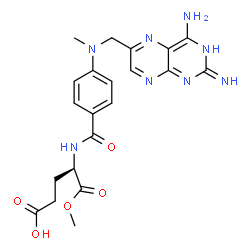 ChemSpider 2D Image | (4R)-4-[(4-{[(4-Amino-2-imino-2,3-dihydro-6-pteridinyl)methyl](methyl)amino}benzoyl)amino]-5-methoxy-5-oxopentanoic acid (non-preferred name) | C21H24N8O5