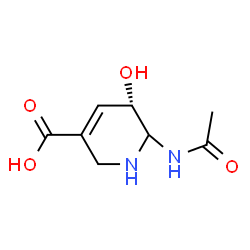 ChemSpider 2D Image | (5S)-6-Acetamido-5-hydroxy-1,2,5,6-tetrahydro-3-pyridinecarboxylic acid | C8H12N2O4