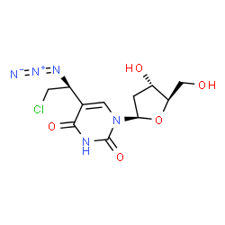 ChemSpider 2D Image | 5-[(1S)-1-Azido-2-chloroethyl]-2'-deoxyuridine | C11H14ClN5O5