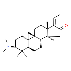 ChemSpider 2D Image | (3beta,5alpha,9beta,17Z)-3-(Dimethylamino)-4,4,14-trimethyl-9,19-cyclopregn-17-en-16-one | C26H41NO