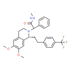 ChemSpider 2D Image | 2-[(1R)-6,7-Dimethoxy-1-{2-[4-(trifluoromethyl)phenyl]ethyl}-3,4-dihydro-2(1H)-isoquinolinyl]-N-methyl-2-phenylacetamide | C29H31F3N2O3