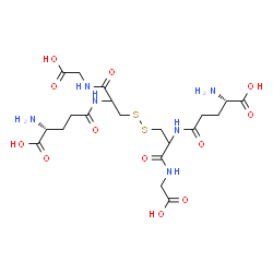 ChemSpider 2D Image | (2R,2'S)-5,5'-[Disulfanediylbis({3-[(carboxymethyl)amino]-3-oxo-1,2-propanediyl}imino)]bis(2-amino-5-oxopentanoic acid) (non-preferred name) | C20H32N6O12S2