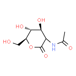 ChemSpider 2D Image | N-[(4S,5R,6S)-4,5-Dihydroxy-6-(hydroxymethyl)-2-oxotetrahydro-2H-pyran-3-yl]acetamide (non-preferred name) | C8H13NO6