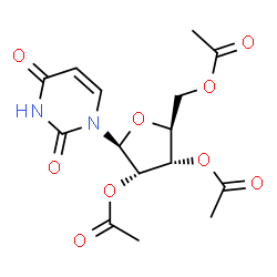 ChemSpider 2D Image | 1-(2,3,5-Tri-O-acetyl-beta-L-ribofuranosyl)-2,4(1H,3H)-pyrimidinedione | C15H18N2O9