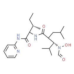ChemSpider 2D Image | N~2~-{(3R)-3-[Formyl(hydroxy)amino]-2-isobutyl-4-methylpentanoyl}-N-2-pyridinylisoleucinamide | C22H36N4O4