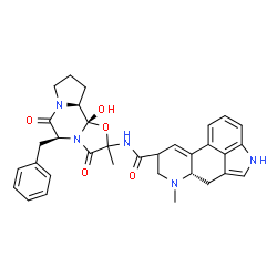 ChemSpider 2D Image | (2'xi,5alpha,5'alpha,8xi)-5'-Benzyl-12'-hydroxy-2'-methyl-3',6',18-trioxoergotaman | C33H35N5O5
