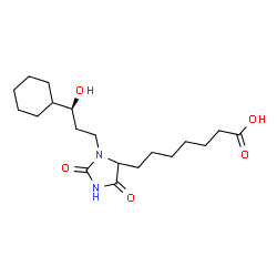 ChemSpider 2D Image | 7-{3-[(3S)-3-Cyclohexyl-3-hydroxypropyl]-2,5-dioxo-4-imidazolidinyl}heptanoic acid | C19H32N2O5
