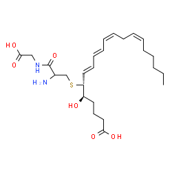 ChemSpider 2D Image | S-[(4R,5R,6E,8E,10Z,13Z)-1-Carboxy-4-hydroxy-6,8,10,13-nonadecatetraen-5-yl]cysteinylglycine | C25H40N2O6S