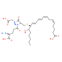 ChemSpider 2D Image | L-gamma-Glutamyl-S-[(6S,7S,8E,10E,12Z,15Z)-19-carboxy-6-hydroxy-8,10,12,15-nonadecatetraen-7-yl]cysteinylglycine | C30H47N3O9S