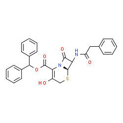 ChemSpider 2D Image | Diphenylmethyl (6R)-3-hydroxy-8-oxo-7-[(phenylacetyl)amino]-5-thia-1-azabicyclo[4.2.0]oct-2-ene-2-carboxylate | C28H24N2O5S