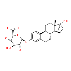 ChemSpider 2D Image | (17beta)-17-Hydroxy(17-~2~H)estra-1(10),2,4-trien-3-yl beta-D-glucopyranosiduronic acid | C24H31DO8