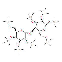 ChemSpider 2D Image | 4-O-[2,3,4,6-Tetrakis-O-(trimethylsilyl)-alpha-D-glucopyranosyl]-1,2,3,6-tetrakis-O-(trimethylsilyl)-D-glucopyranose | C36H86O11Si8