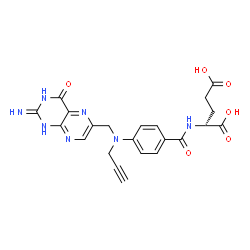 ChemSpider 2D Image | N-(4-{[(2-Imino-4-oxo-1,2,3,4-tetrahydro-6-pteridinyl)methyl](2-propyn-1-yl)amino}benzoyl)-D-glutamic acid | C22H21N7O6