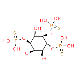 ChemSpider 2D Image | O,O',O''-[(1R,2R,3S,4R,5R,6S)-3,5,6-Trihydroxy-1,2,4-cyclohexanetriyl] tris[dihydrogen (phosphorothioate)] | C6H15O12P3S3