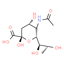 ChemSpider 2D Image | (5xi,6R)-5-Acetamido-3,5-dideoxy-6-[(1R,2S)-1,2-dihydroxypropyl]-beta-D-glycero-hex-2-ulopyranosonic acid | C11H19NO8