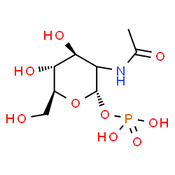 ChemSpider 2D Image | (2xi)-2-Acetamido-2-deoxy-1-O-phosphono-alpha-L-arabino-hexopyranose | C8H16NO9P
